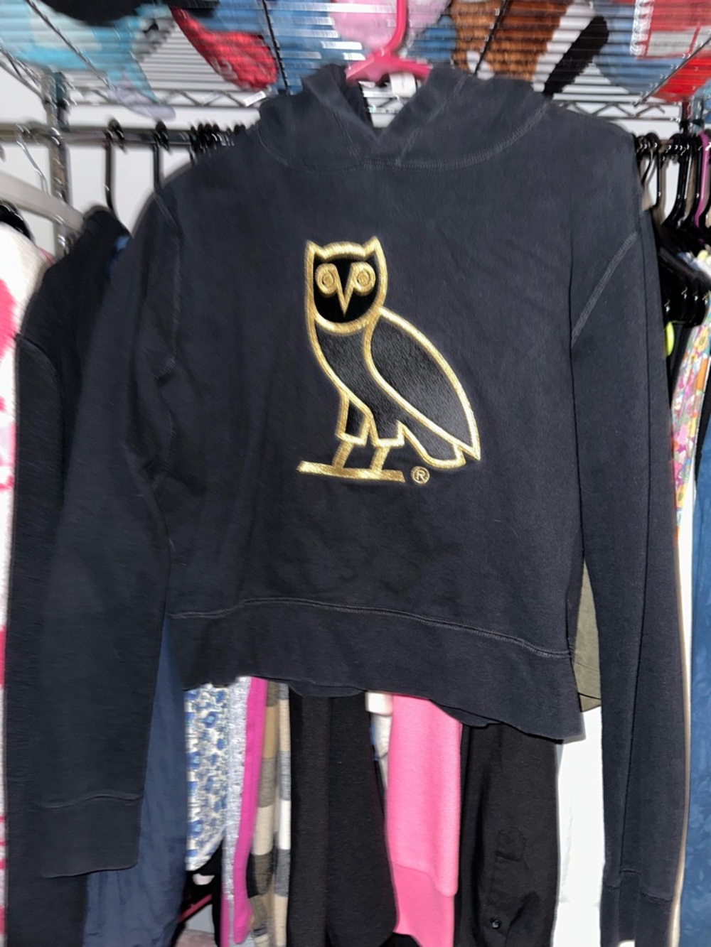OVO OG Women’s Black Hoodie with Gold Owl Logo
